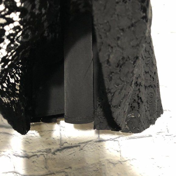 FREE PEOPLE LOVELY BLACK V NECK LACE MINI DRESS XS - Picture 7 of 11